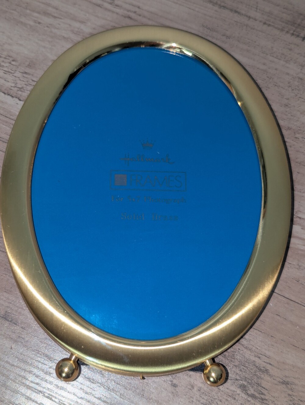 Vintage Hallmark 5x7 Brass Oval Frame With Box